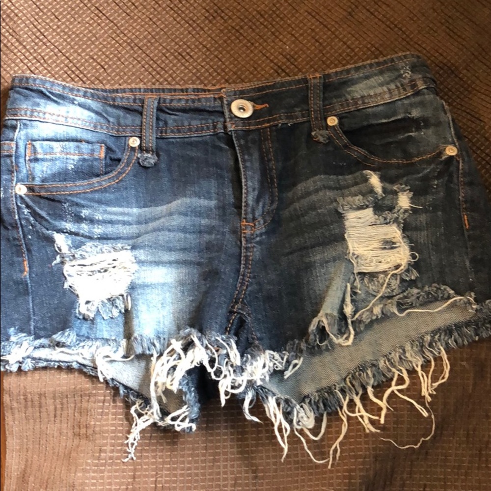 Distressed Denim Shorts